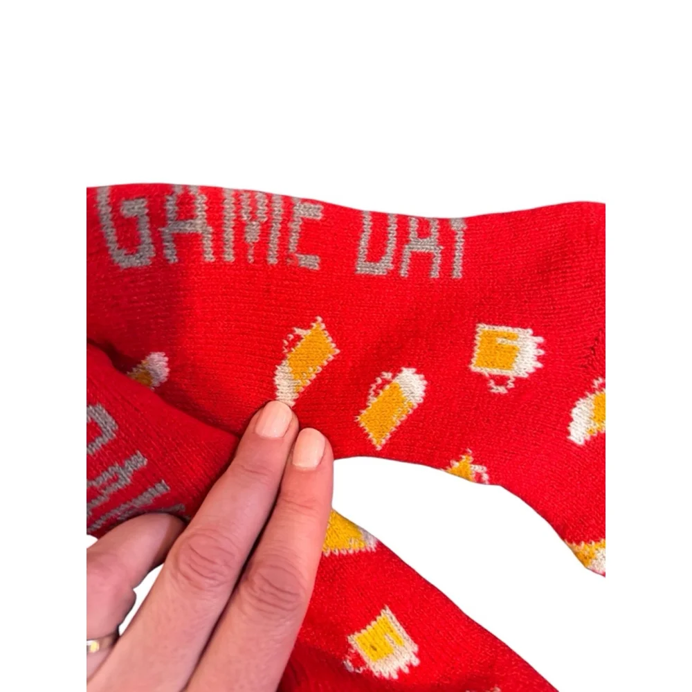 Unisex Unbranded game day beer Socks One Size Red Yellow